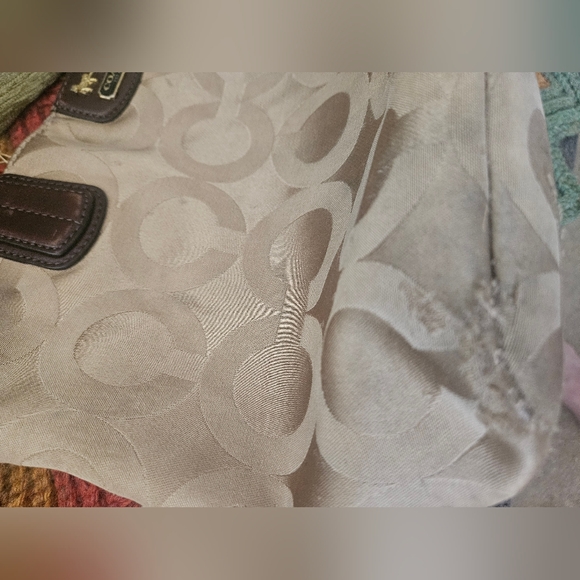 Coach Beige/Brown Fabric Madison Op Art Tote. Y2k - Picture 4 of 12